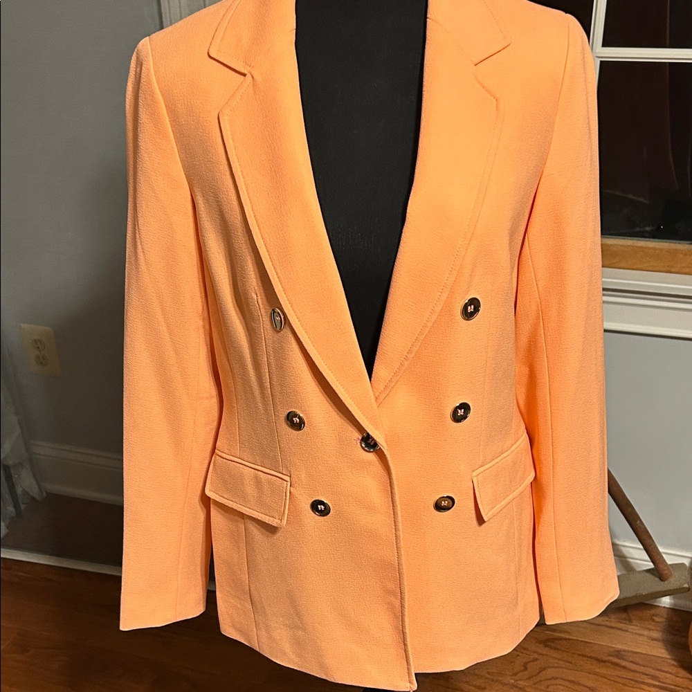 Bar III Women's Vibrant Peach Double-Breasted Blazer